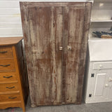 Vintage Armoire w 2 Doors, Shelves & Hooks
