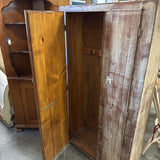 Vintage Armoire w 2 Doors, Shelves & Hooks