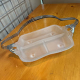 Vintage Div. Dish w Metal Holder