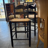 Ladder Back Wicker Seat Barstool