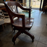 Gunlocke Oak Rolling and Tilting Chair