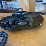 LE Smith Mt Pleasant Depression Glass Tray w Handles