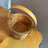 Handmade Rd Basket w Handle by Longaberger