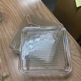 Covered Glass Square Dish