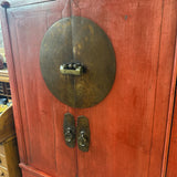 Asian 'Ningbo' Cabinet w Brass Accents - made of Elmwood w Lacquer Finish