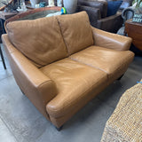 Leather Contemporary Loveseat by Natuzzi