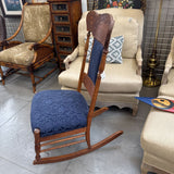 Vintage Upholstered Wooden Rocker