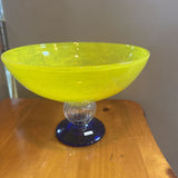 Glass Bowl on pedestal by Gunnel Sahlea for Kasta Boda