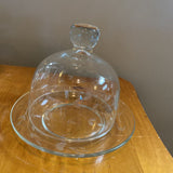 Etched Glass Dish with Glass Cover