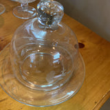 Etched Glass Dish with Glass Cover