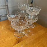 Etched Glass Dishes on Pedestal