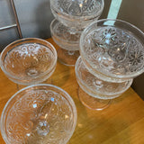 Etched Glass Dishes on Pedestal