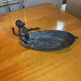 Bronze boat with Monkey