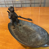 Bronze boat with Monkey