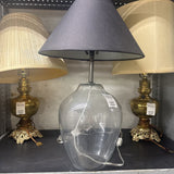 Table Lamp - Glass w black Shade