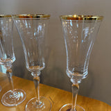 'Jamestown' Gold-trim Flute Glass by Mikasa
