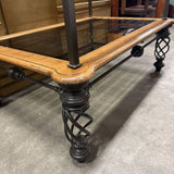 Glass/Metal/Wood Coffee Table