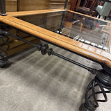 Glass/Metal/Wood Coffee Table