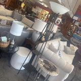 Metal A-Frame Lamp w Glass Shade