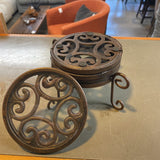 Set of 4 Coasters (metal/glass)