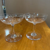 Small Etched Coupe Glass