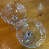Small Etched Coupe Glass