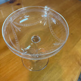 Large Etched Coupe Glass