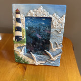 Photo Frame w Lighthouse & Seagulls