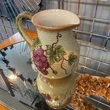 Ceramic Pitcher w/grape decor