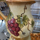 Ceramic Pitcher w/grape decor
