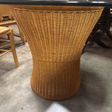 Wicker Base Glass Top Dining Table