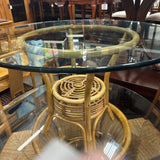 Rattan Base w Glass Top Side Table