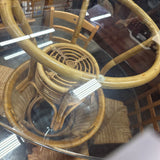 Rattan Base w Glass Top Side Table