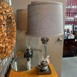 Silver & Lucite Modern Table Lamp