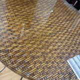 Pub Style Table w Rattan & Glass Top