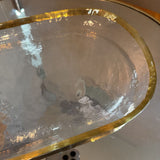 Oval Glass Platter w Gold Trim
