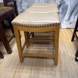 Leather & Stud Backless Stool