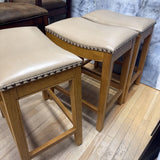 Leather & Stud Backless Stool