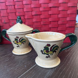 Poppy Trail Rooster Cream and Sugar Set