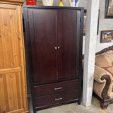 2 Drawer Armoire w Shelving & Hanging Bar