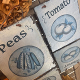 Metal Hanging Garden Signs - Peas or Tomatoes