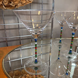 Hand Blown w Painted Stem for Crate & Barrel