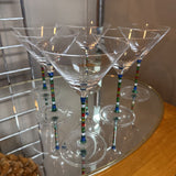 Hand Blown w Painted Stem for Crate & Barrel