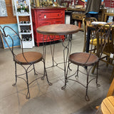 Vintage Ice Cream Parlor Table w 2 Chairs