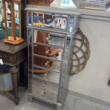 Mirrored Silver Tall Dresser