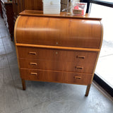 Swedish Teak Rolltop Desk w keys