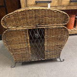 Wicker Basket Container w Hinged Lid