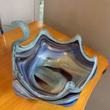 Vintage Blown Glass Swan Bowl