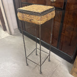Metal Plant Stand w Woven Top