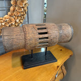 American Folk Art Sculpture - Vintage Axel - Wagon Train Wheel Hub